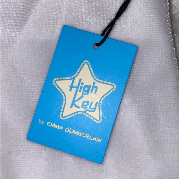 NWT Emma Chamberlain White Velvet Crop Top - Picture 5 of 5